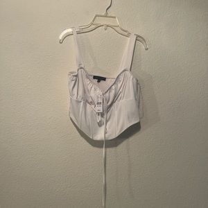 KENDALL&KYLIE WHITE CORSET CROP TOP